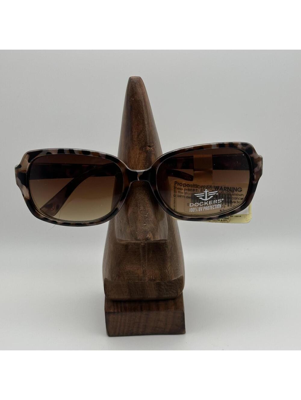 NWT Dockers Tortoise Shell Rectangle Sunglasses 100% UV Protection